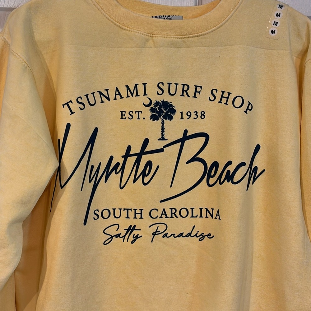 Tsunami surf shop Myrtle Beach yellow sweatshirt